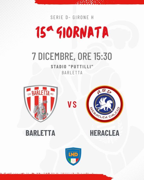 Barletta 1922 - Heraclea Calcio: tutte le info