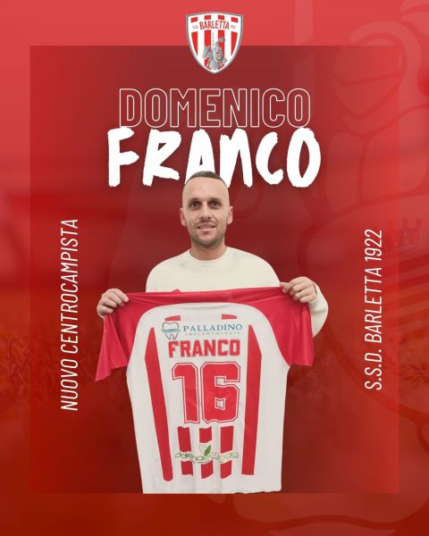 Domenico Franco è un nuovo centrocampista del Barletta 1922