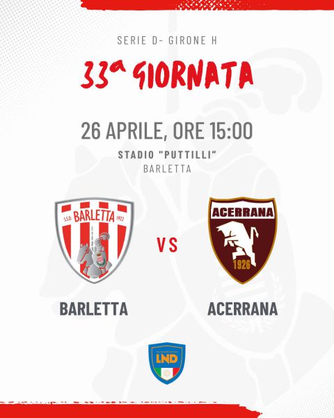 Barletta 1922 - Real Acerrana 1926: tutte le info