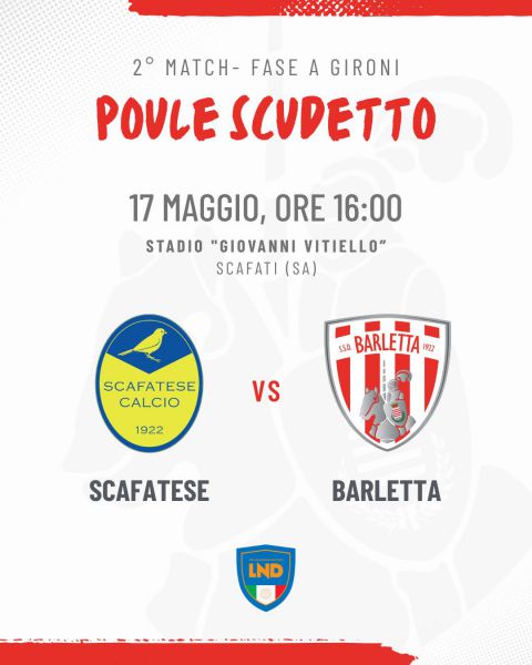 Scafatese Calcio 1922 - Barletta 1922, tutte le info