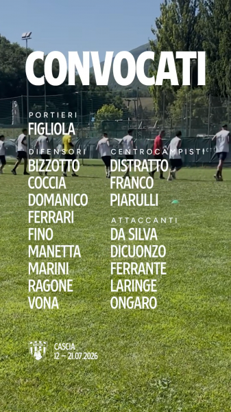 Barletta 1922, tutti i convocati per il ritiro di Cascia